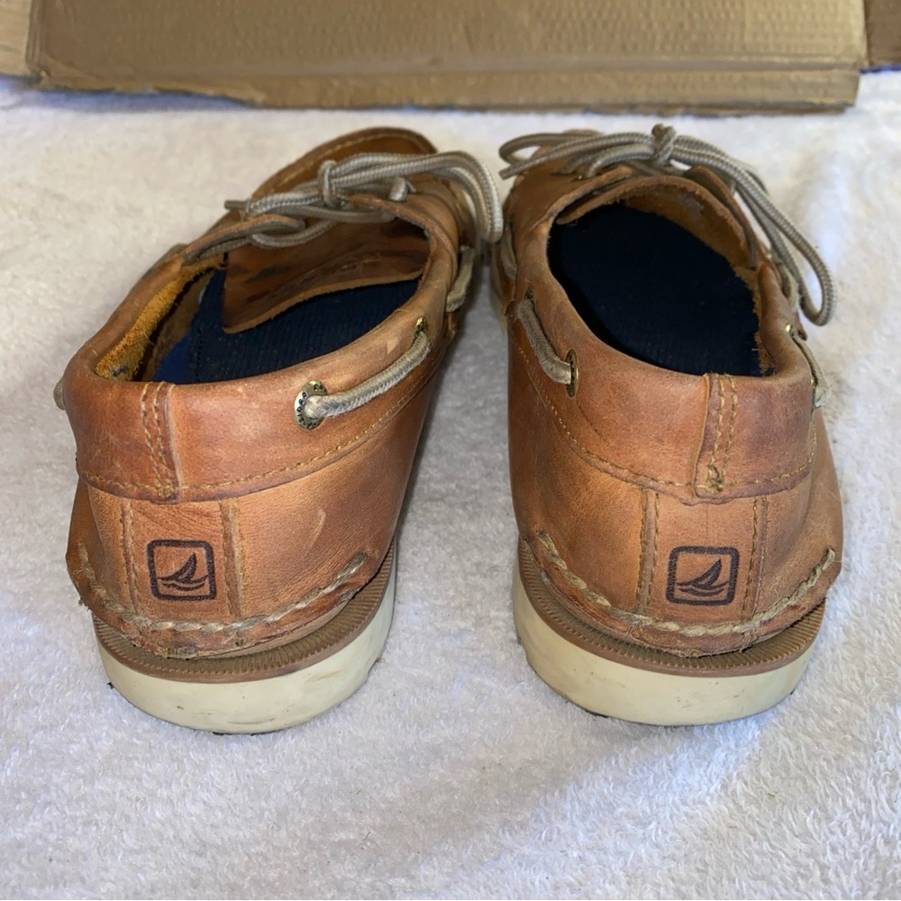 Sperry Top-Sider Mens 9 M Leather Boat Shoes Brown Cognac STS12002 Preppy Adult - Picture 7 of 13